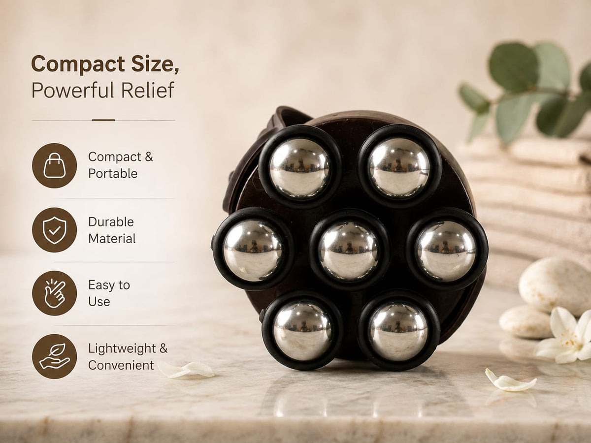 Nexurah 360° Roller Body Massager With Hand Strap for Neck, Shoulder & Full Body