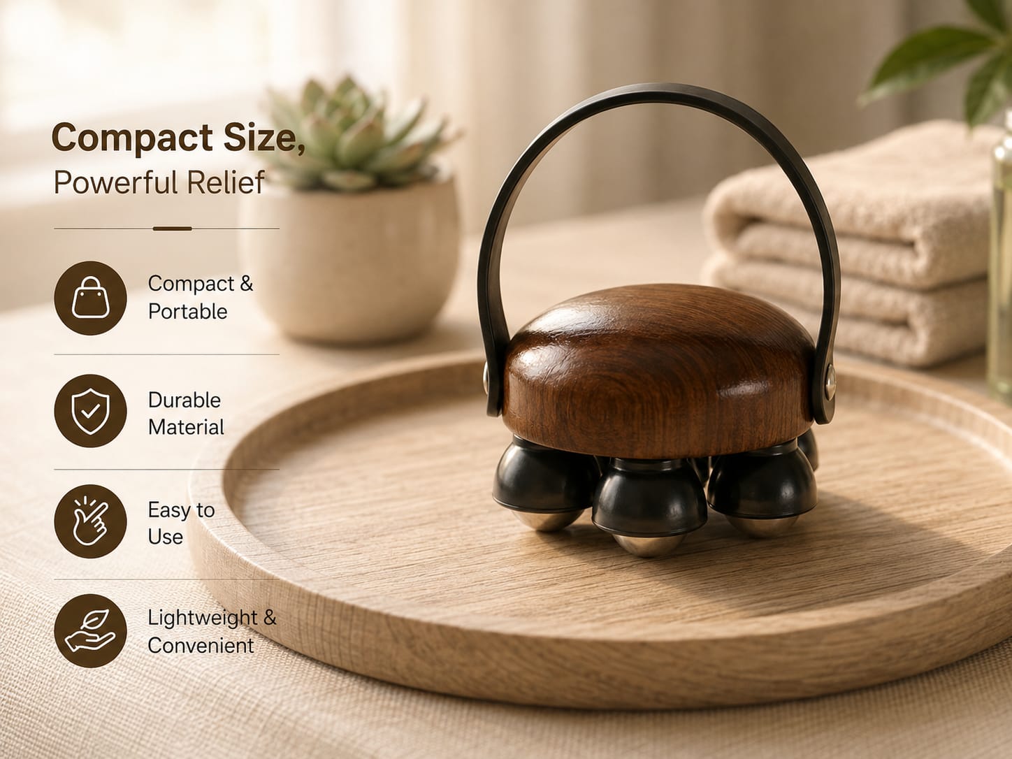 Nexurah 360° Roller Body Massager With Hand Strap for Neck, Shoulder & Full Body